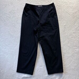 Vintage Talbots Pants Women Sz 8 Navy Chino Straight Leg Stretch Casual Career